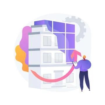 Old buildings modernization abstract concept vector illustration. Stock Illustration