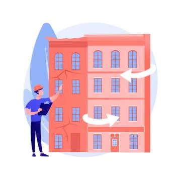 Old buildings modernization abstract concept vector illustration. Ilustración de archivo