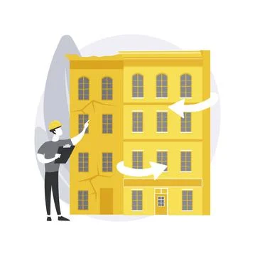 Old buildings modernization abstract concept vector illustration. Stock Illustration