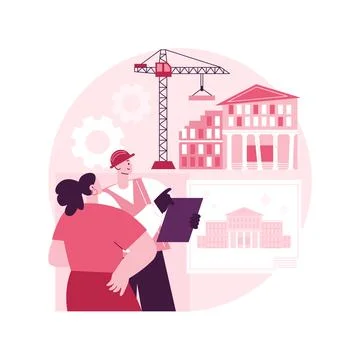Old buildings modernization abstract concept vector illustration. Stock Illustration