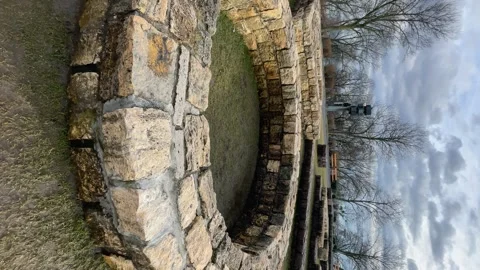 Old buildings remains vertical video Stock Footage 263270118