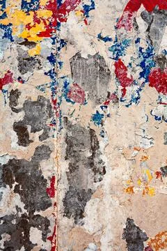Old bumpy wall with scratches and messy color spots Old bumpy wall covered... Stock Photos