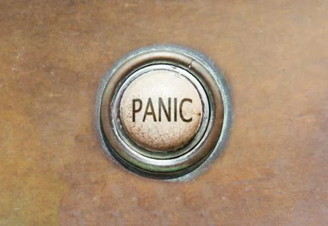 Old button - panic Stock Photos