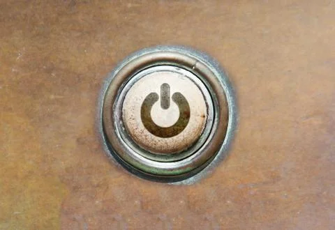 Old button - power Stock Photos