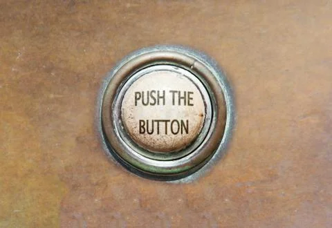 Old button - push the button Stock Photos