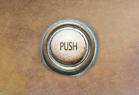Old button - push Stock Photos