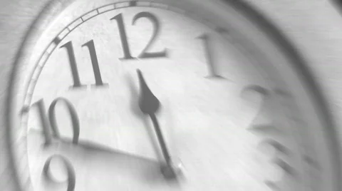 OLD B&amp;W TIME LAPSE CLOCK Stock Footage 567558