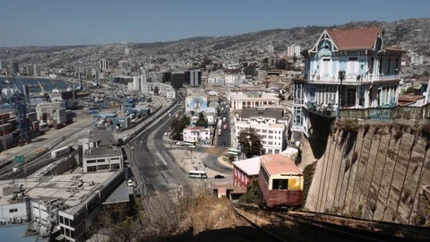 Old cable car in valparaiso Stock Footage 117195931