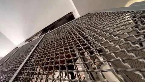 Old cage elevator descending Video stock 301088681