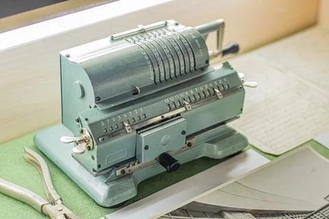 Old calculating machine Stock Photos