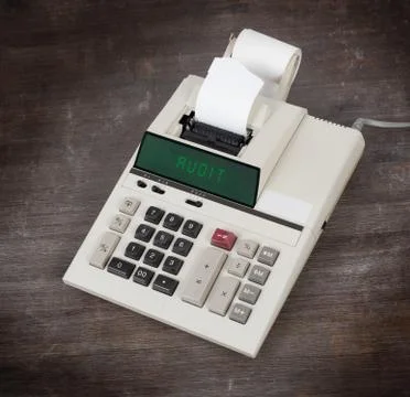 Old calculator - audit Stock Photos