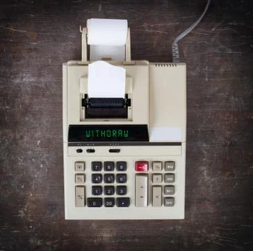 Old calculator - withdraw Stock Photos