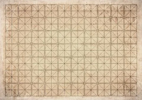 Old Calligraphy Practice Papers Mi Zi Ge Landscape Stock Photos