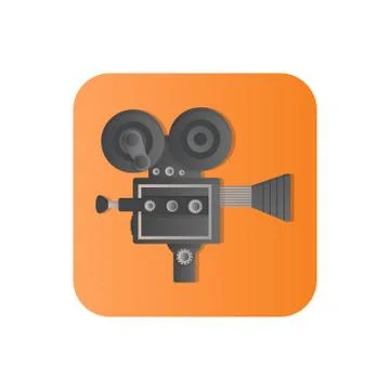 Old camcorder flat icon Stock Illustration