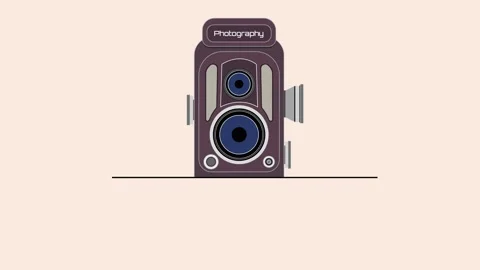 Old camera animation Video stock 134391765