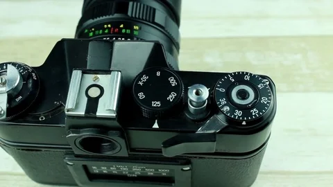 Old camera behind Stock Footage 76431278