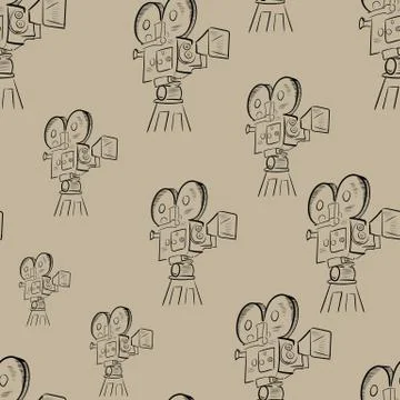 Old camera brown seamless texture Stock Illustration