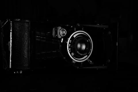 Old camera B&amp;W Stock Photos