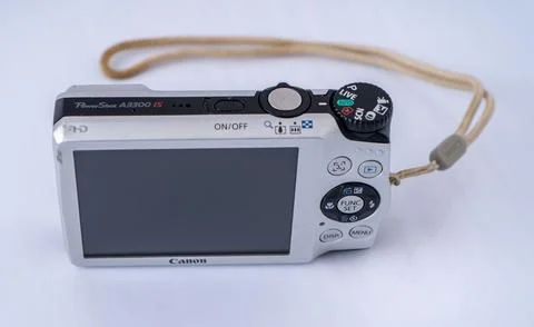 Old camera Canon Power Shot A3300 IS digital display Stock Photos