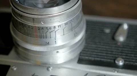 Old camera closeup dolly shot Stock Footage 61584746