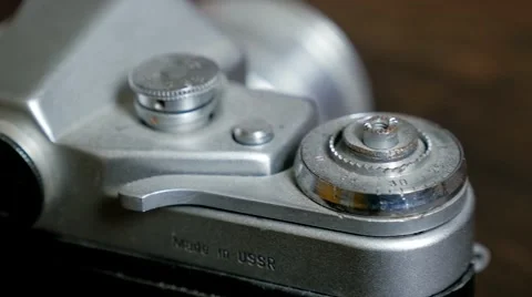 Old camera closeup dolly shot Stock Footage 61584747