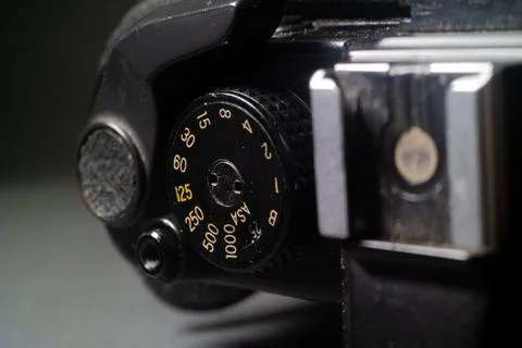 Old camera, iso dial Stock Photos