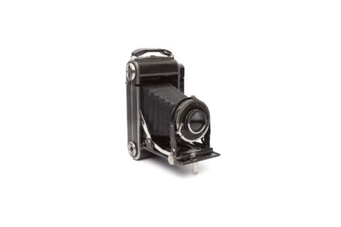 Old camera isolated on white background Stock Photos