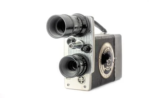 The old camera. Isolated on white background Stock Photos