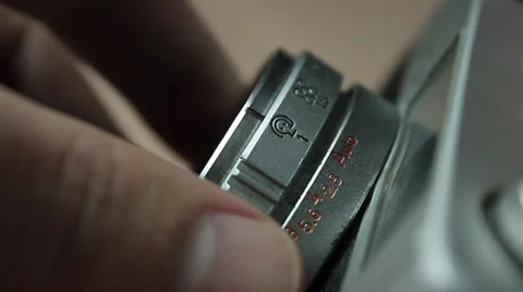 Old camera Konica detail Stock Footage 34371913