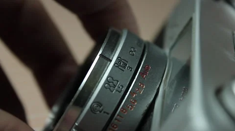 Old camera Konica detail Stock Footage 34371915