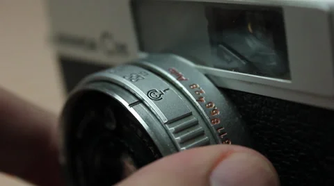 Old camera Konica detail Stock Footage 34371920