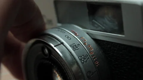 Old camera Konica detail Stock Footage 34371923