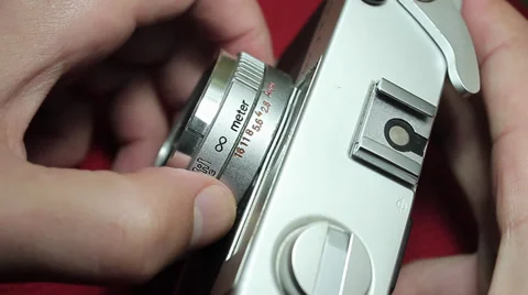 Old camera Konica detail Stock Footage 34373250