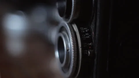 Old camera lens focusing Stock Footage 24899131