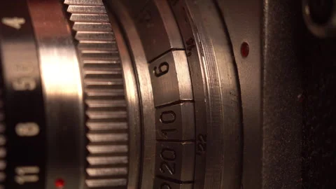 Old camera lens focusing Stock Footage 290521125