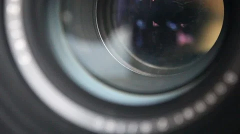 Old camera lens taking a picture close-up Video stock 49240347