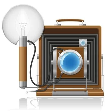 Old camera photo vector illustration Stock Illustration
