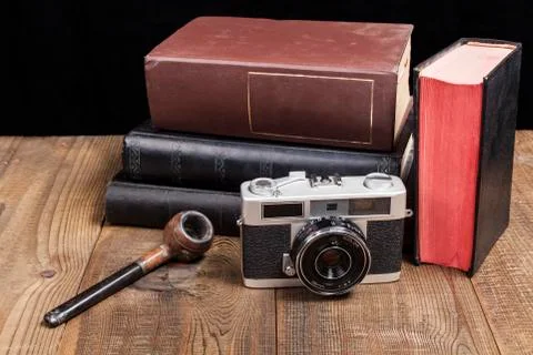 Old Camera With Pipe Stock Photos