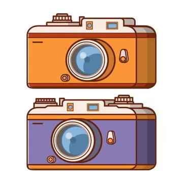 Old camera. Retro vintage concept . Flat vector. Stock Illustration