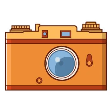 Old camera retro vintage.Flat vector isolated on a white background. Stock Illustration