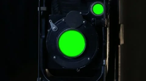 Old camera rotation green screen Stock Footage 22417360