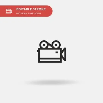 Old Camera Simple vector icon. Illustration symbol design template for web mo Stock Illustration