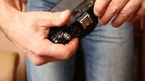 Old camera under the film. Stock Footage 101244480