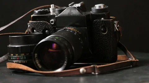 Old camera under the film. Stock Footage 101244606