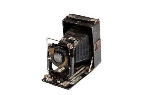 Old camera on the white background 库存照片