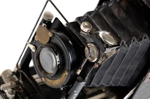 Old camera on the white background 库存照片