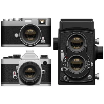 Old cameras Stock Illustration