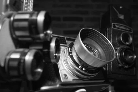 Old cameras Stock Photos