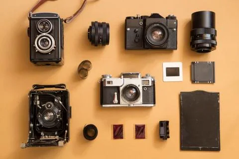 Old cameras Stock Photos