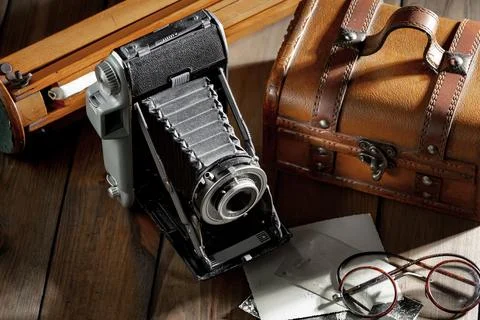 Old camera.vintage. Stock Photos